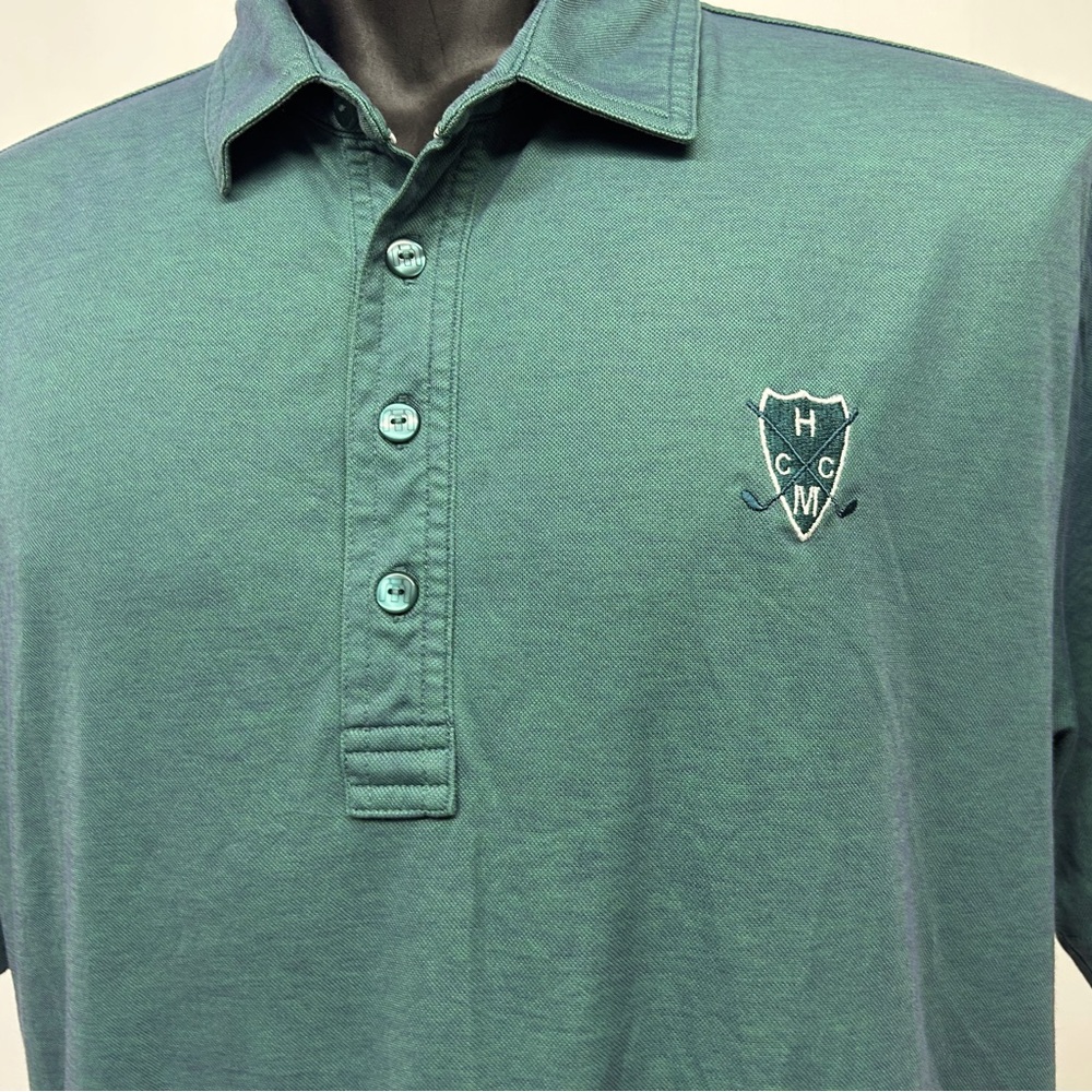 TRAVIS MATHEW mens size large green soft cotton golf polo